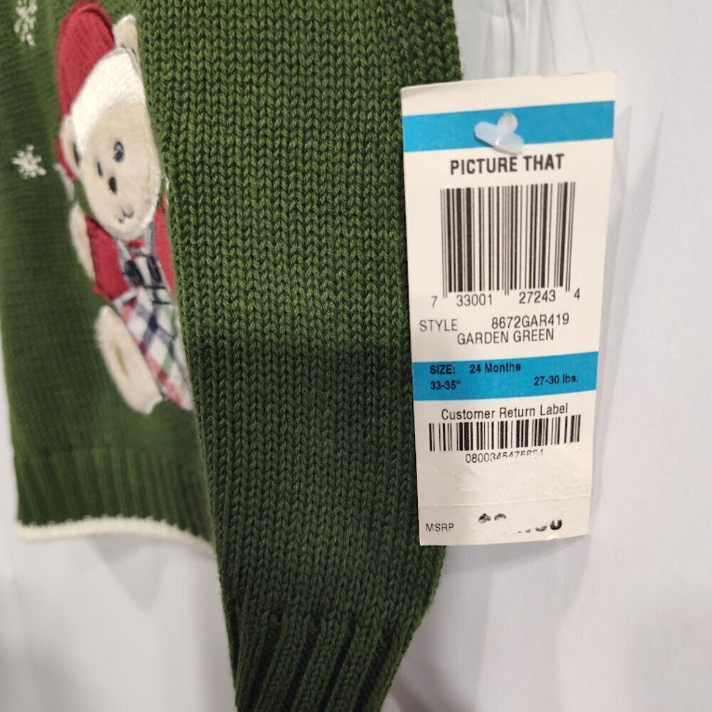Greendog Y2K Christmas Sweater Vest Boy's 24 Months 100% Cotton NWT - Picture 4 of 10